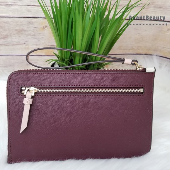 Kate Spade Medium L-zip Wristlet Cameron Cherry - Picture 3 of 9